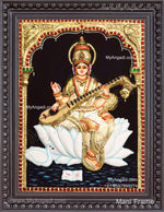 Saraswathi 3d Tanjore Painting
