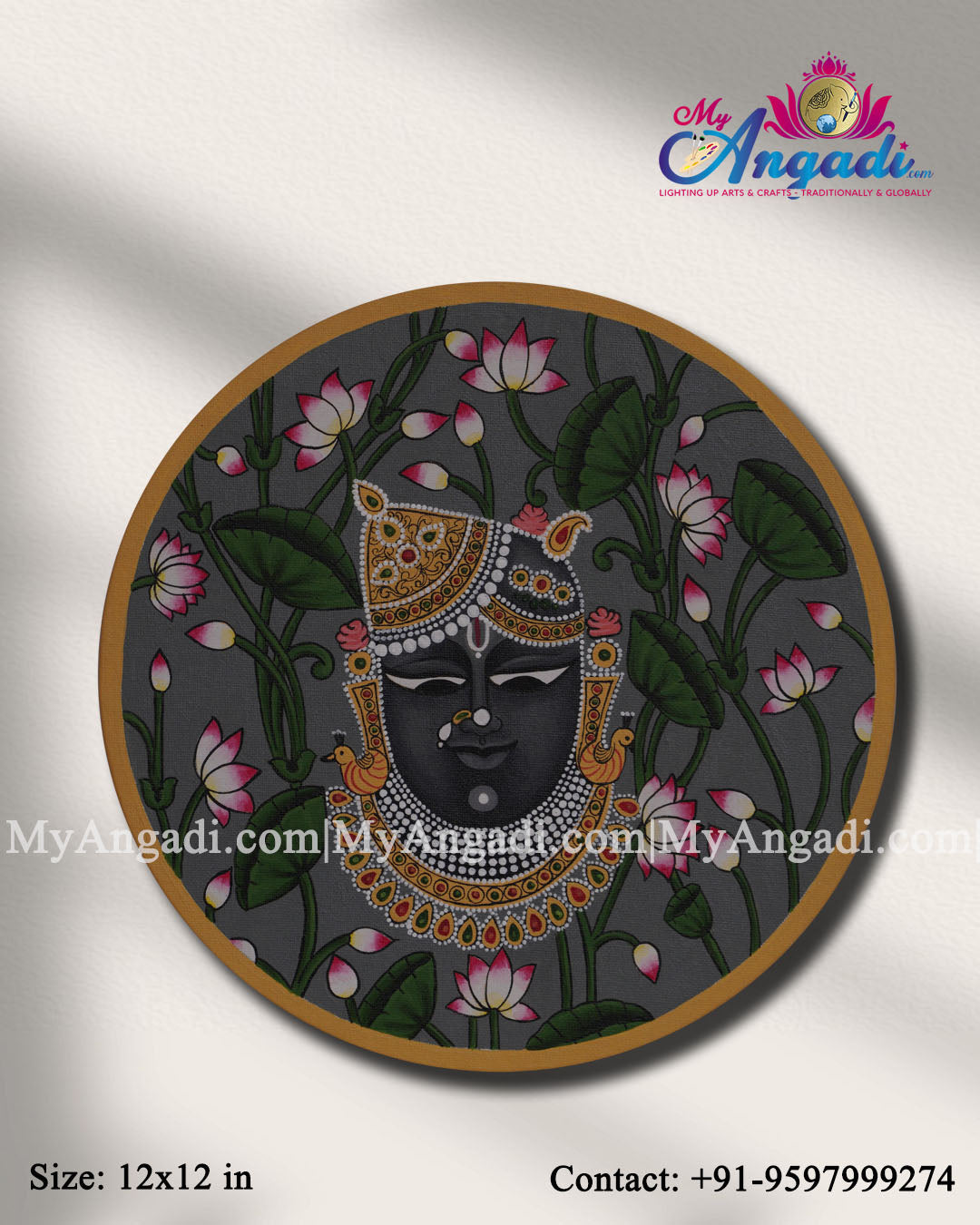 Shrinathji Round Canvas Painting 