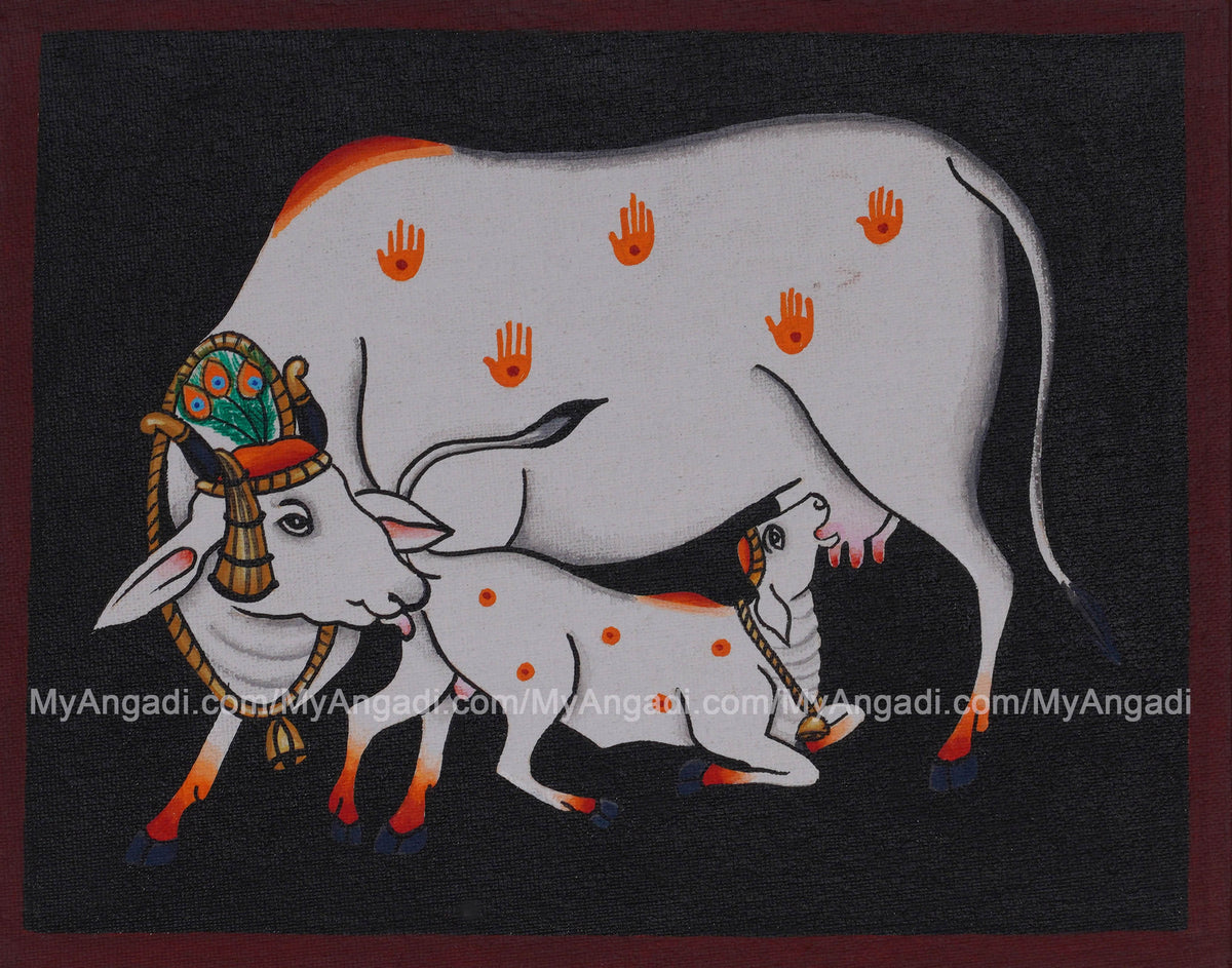 Cow Calf Canvas Painting 