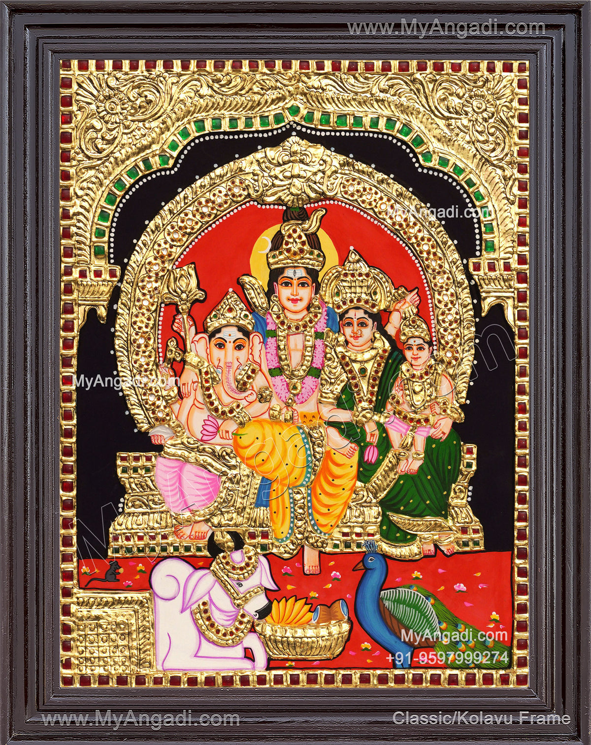 Shivan Family Tanjore Painting