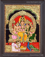 Shivan Family Tanjore Painting