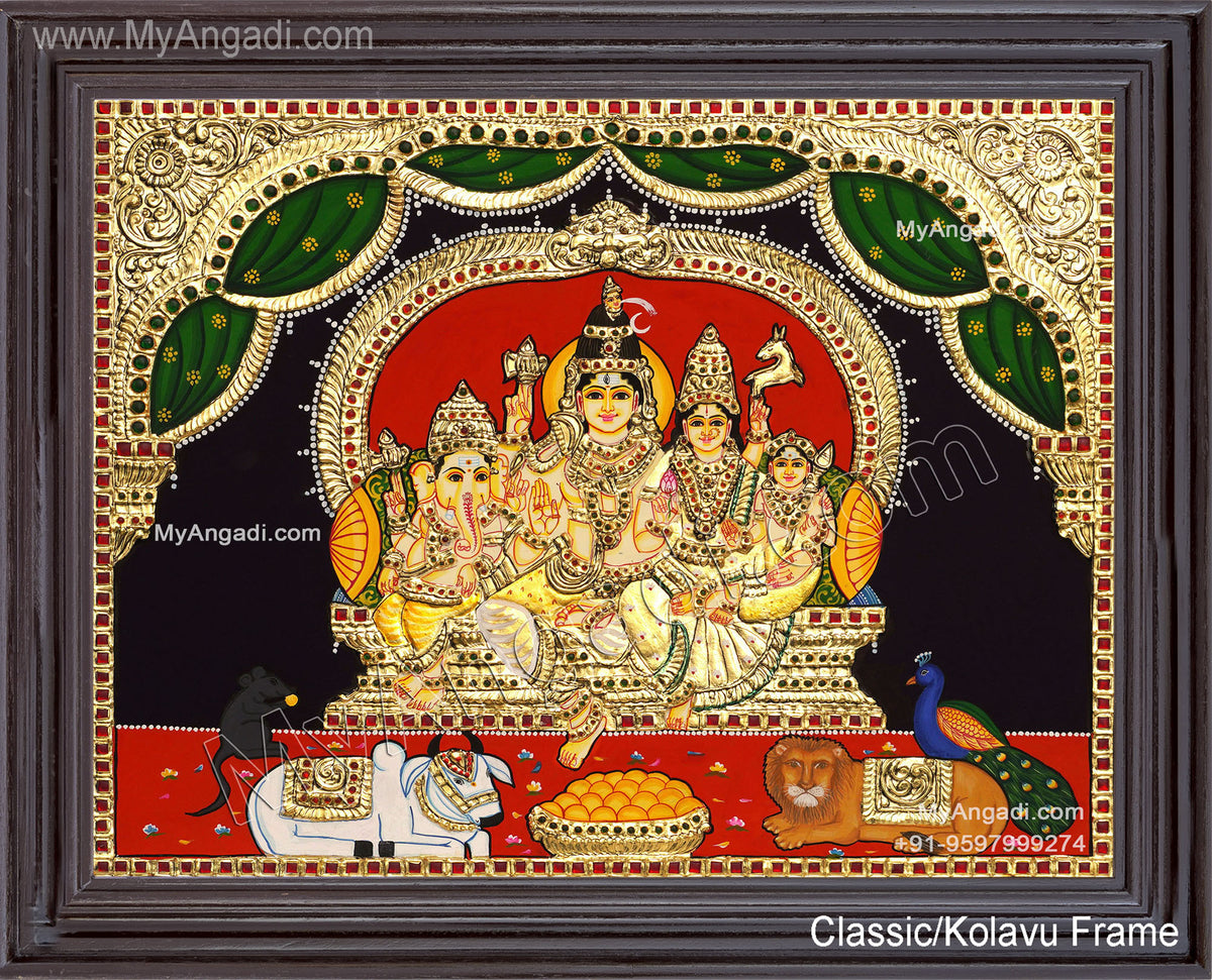 Shiva Family Tanjore Painting