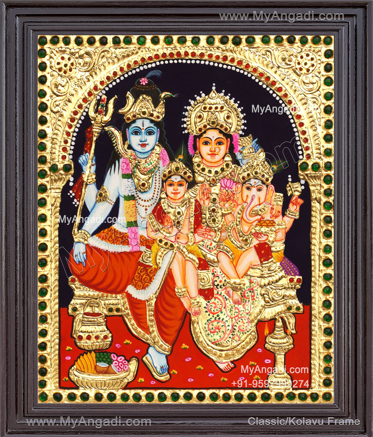 Shiva Family Tanjore Painting