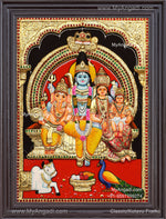 3D Shivan Family Tanjore Painting
