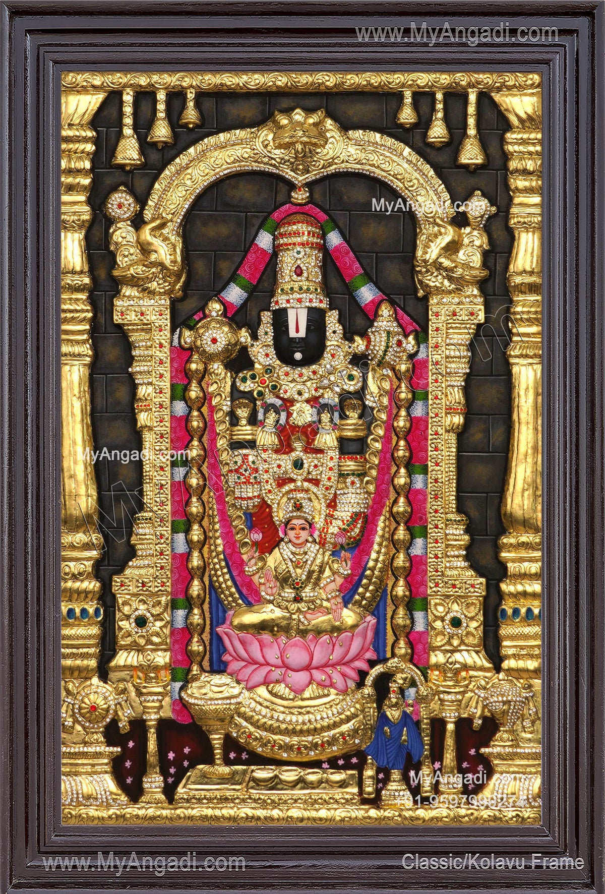 3d Balaji Lakshmi Tanjore Painting