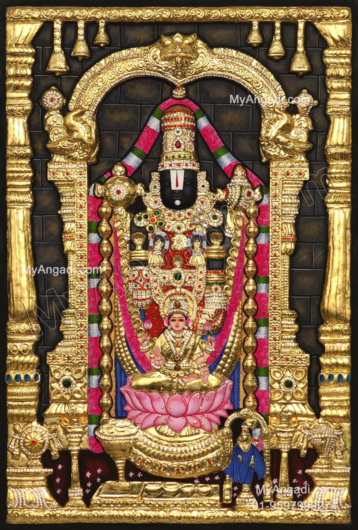 3d Balaji Lakshmi Tanjore Painting