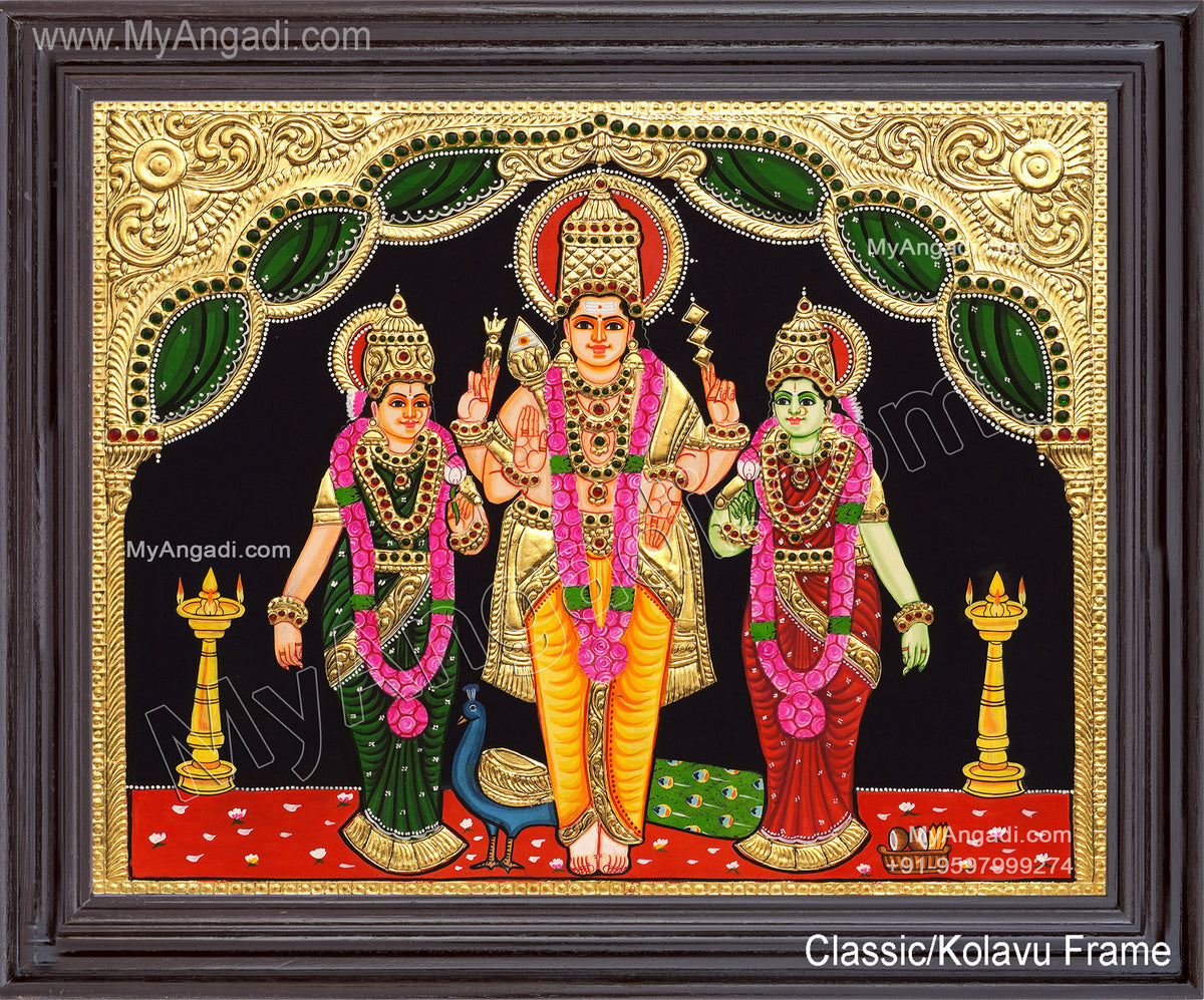Murugan Valli Deivanai Tanjore Painting
