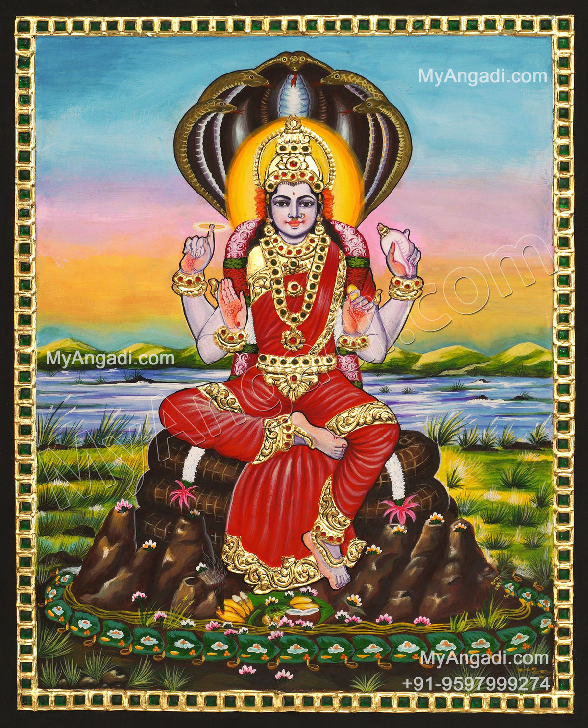 Renuka Devi Tanjore Painting, Amman Tanjore Painting