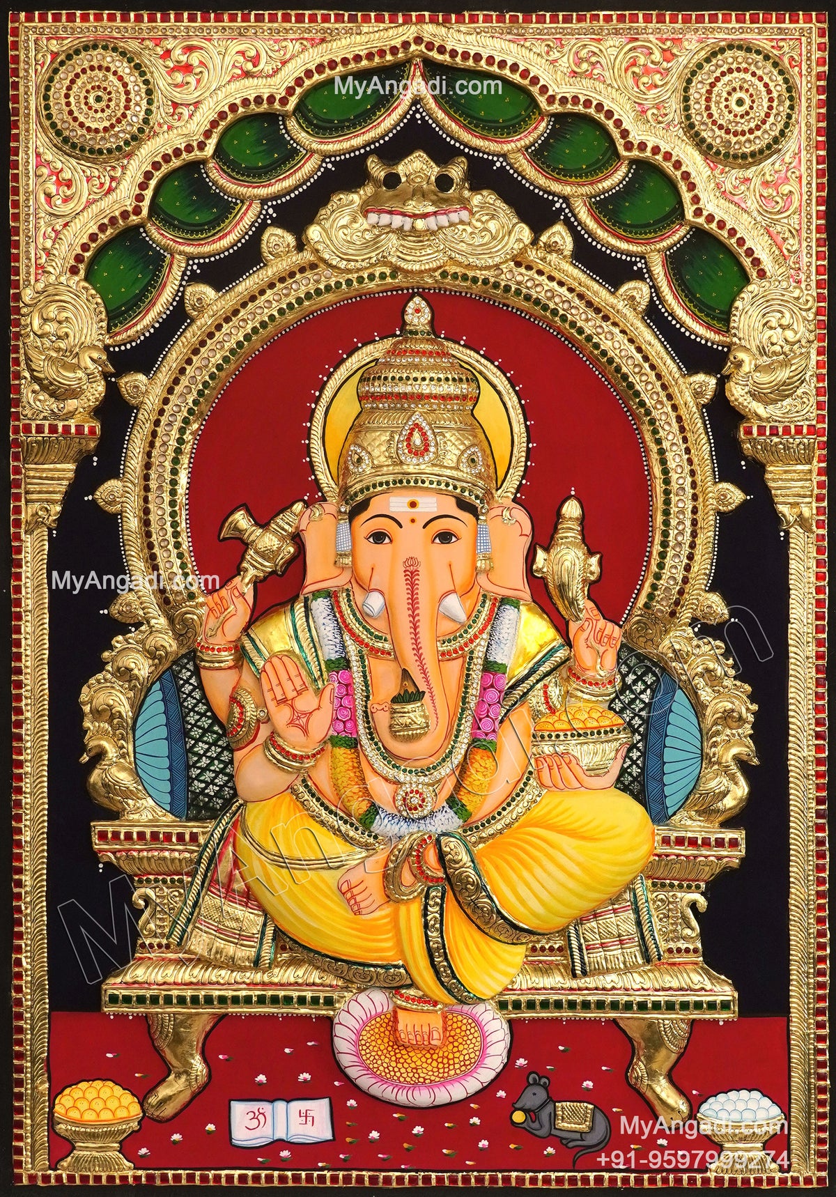 3D Ganesha Tanjore Painting