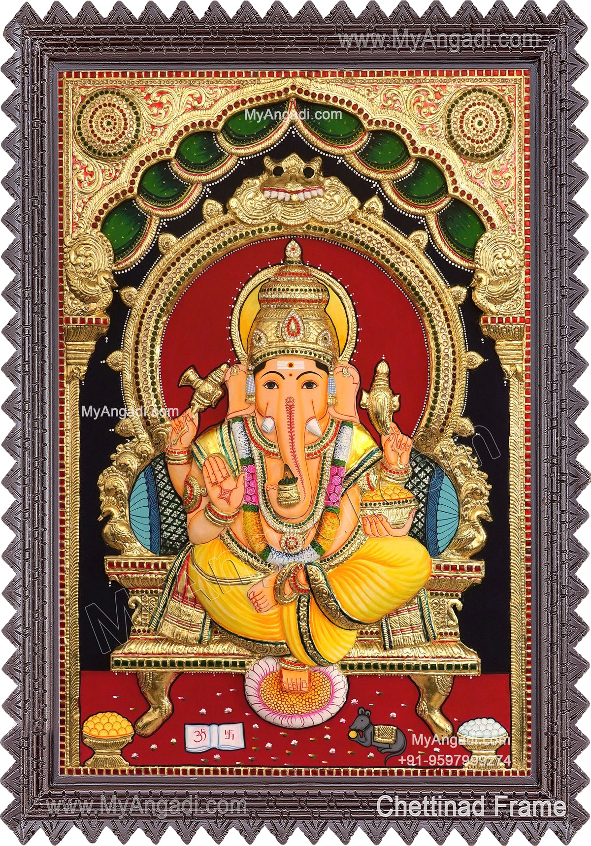 3D Ganesha Tanjore Painting