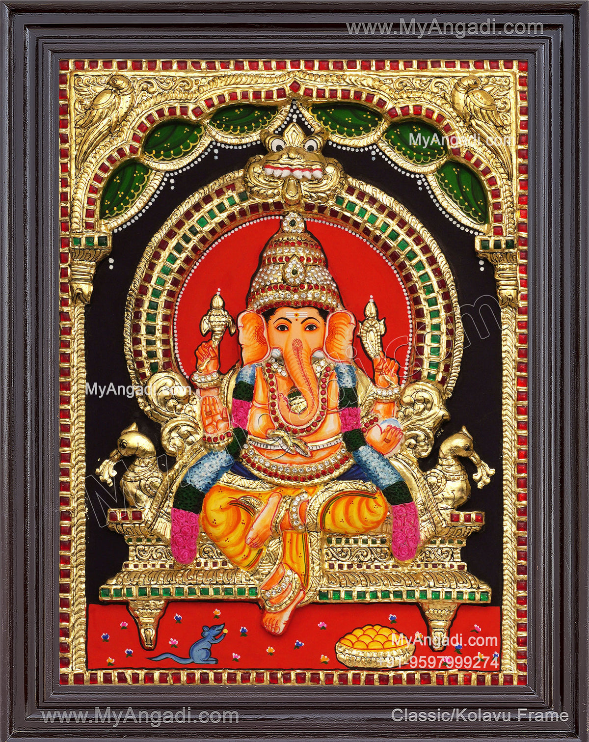 3D Ganesha Tanjore Painting