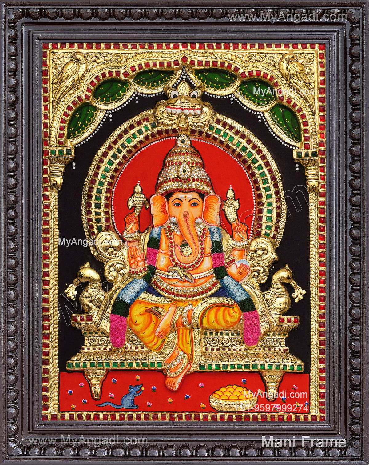 3D Ganesha Tanjore Painting