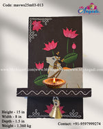 Vagai Wood Pichwai Cow Lamp Holder