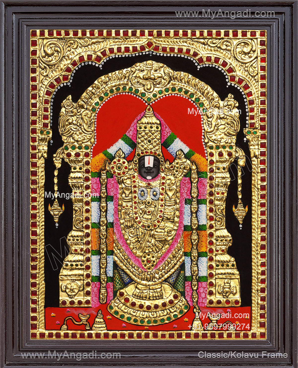 VenkateshwaraSwamy Tanjore Painting