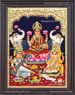 Ganesha Lakshmi Saraswathi Tanjore Painting