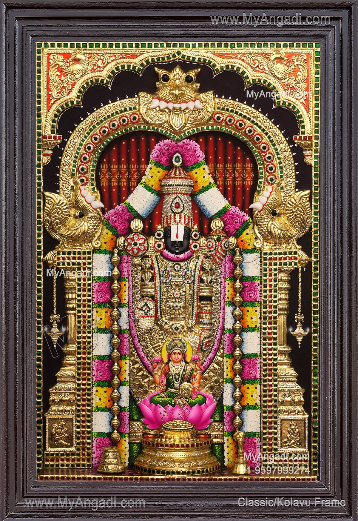 3d Balaji Lakshmi Tanjore Painting