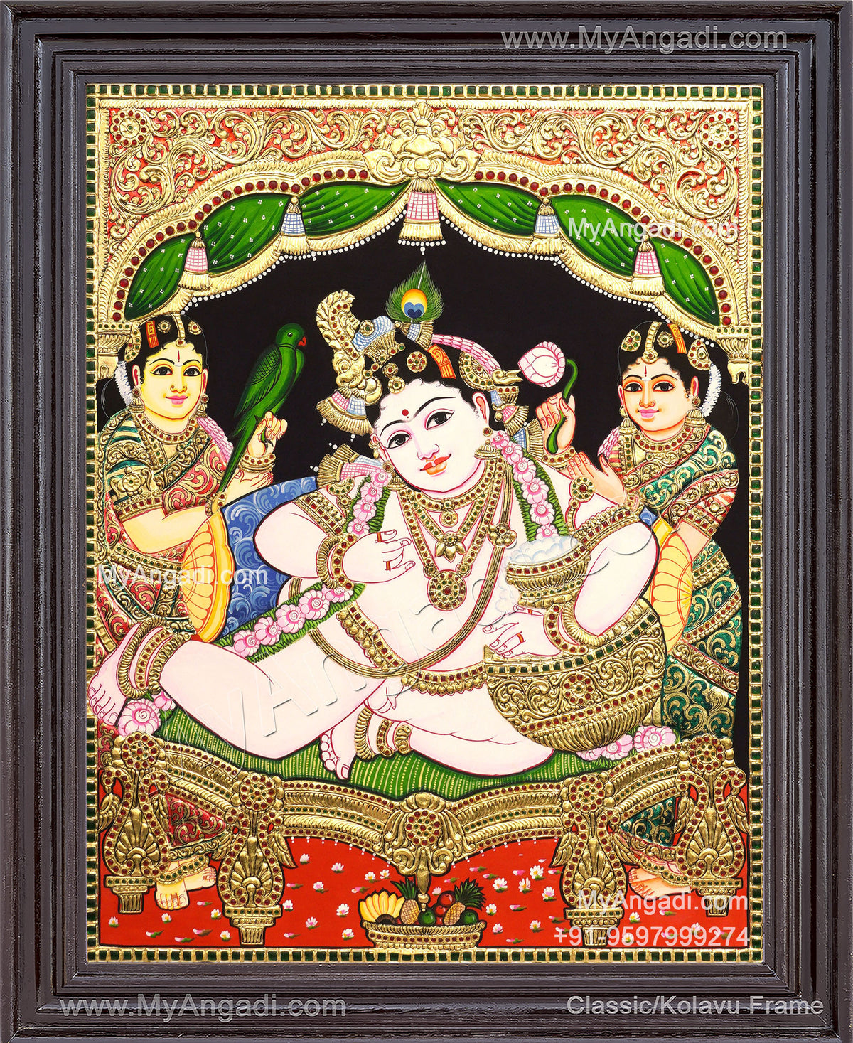 Butter Krishna Tanjore Painting