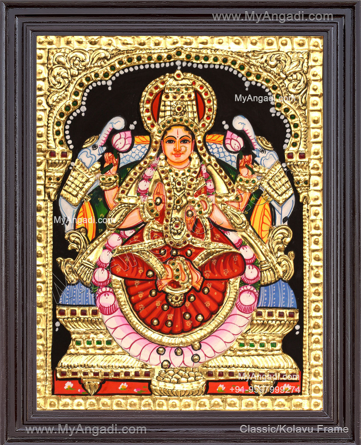 Goddess Gajalakshmi Tanjore Painting