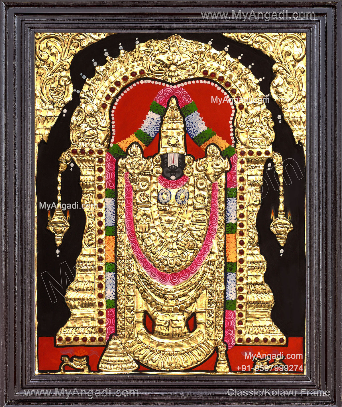 VenkateshwaraSwamy Tanjore Painting