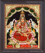 Gajalakshmi 3d Embossed Tanjore Painting