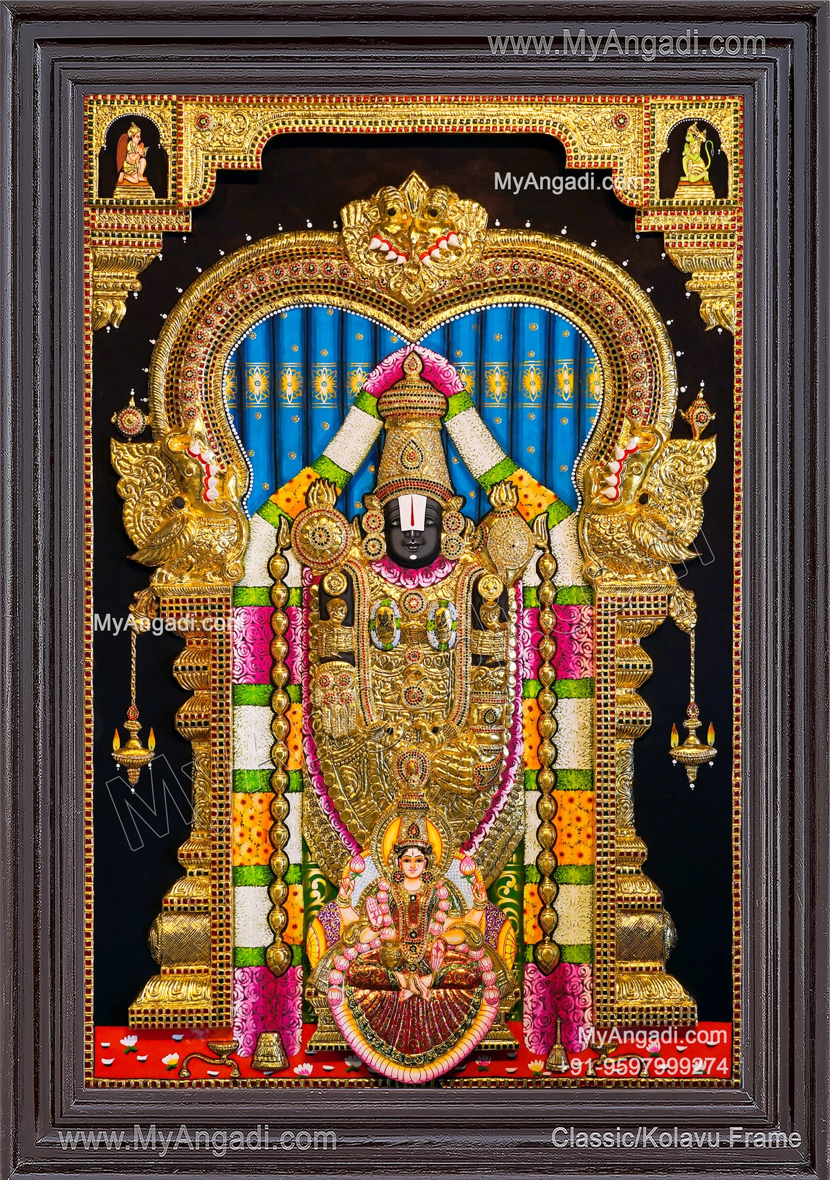3D Balaji Lakshmi Tanjore Painting