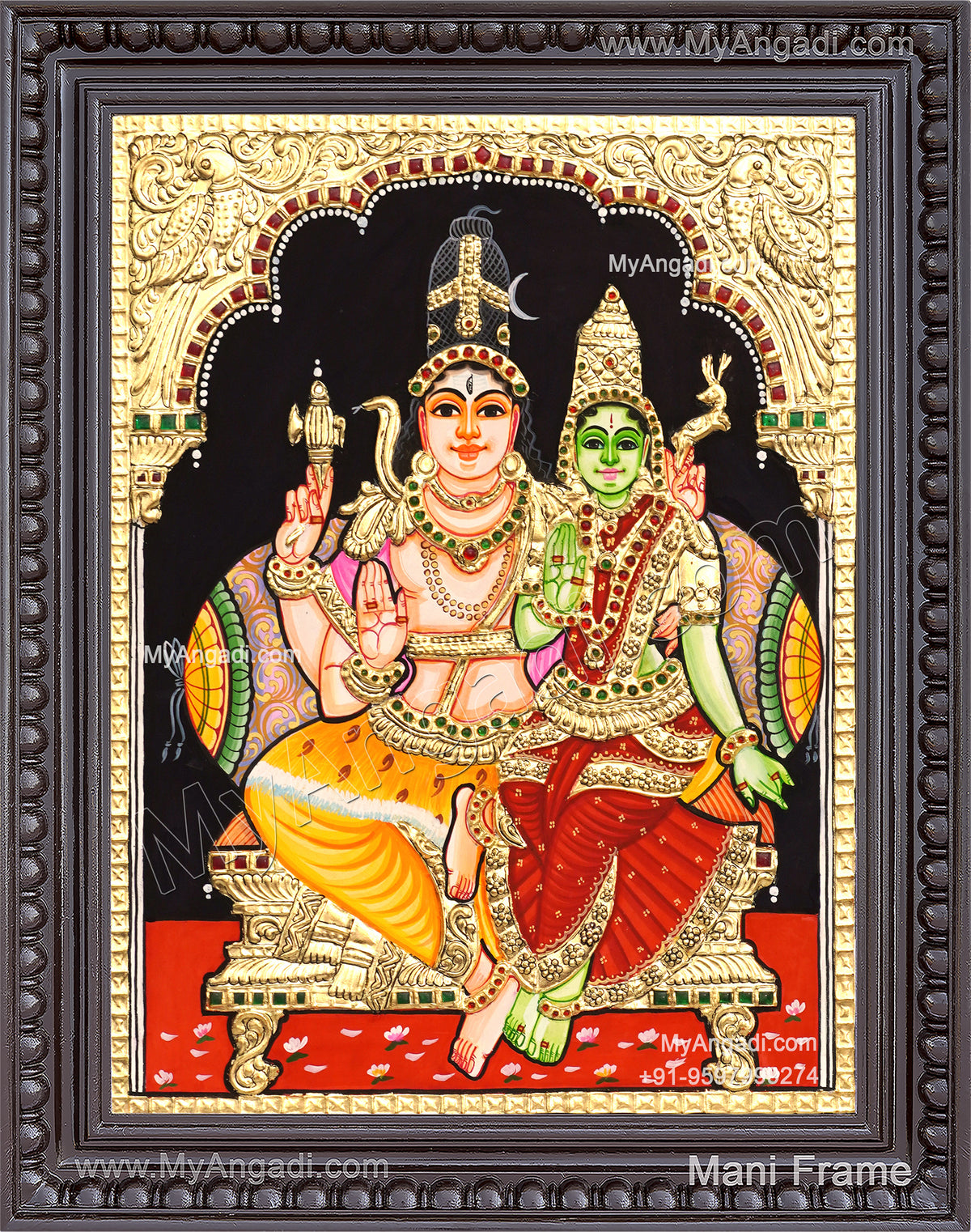 Shiva Parvathi Tanjore Painting