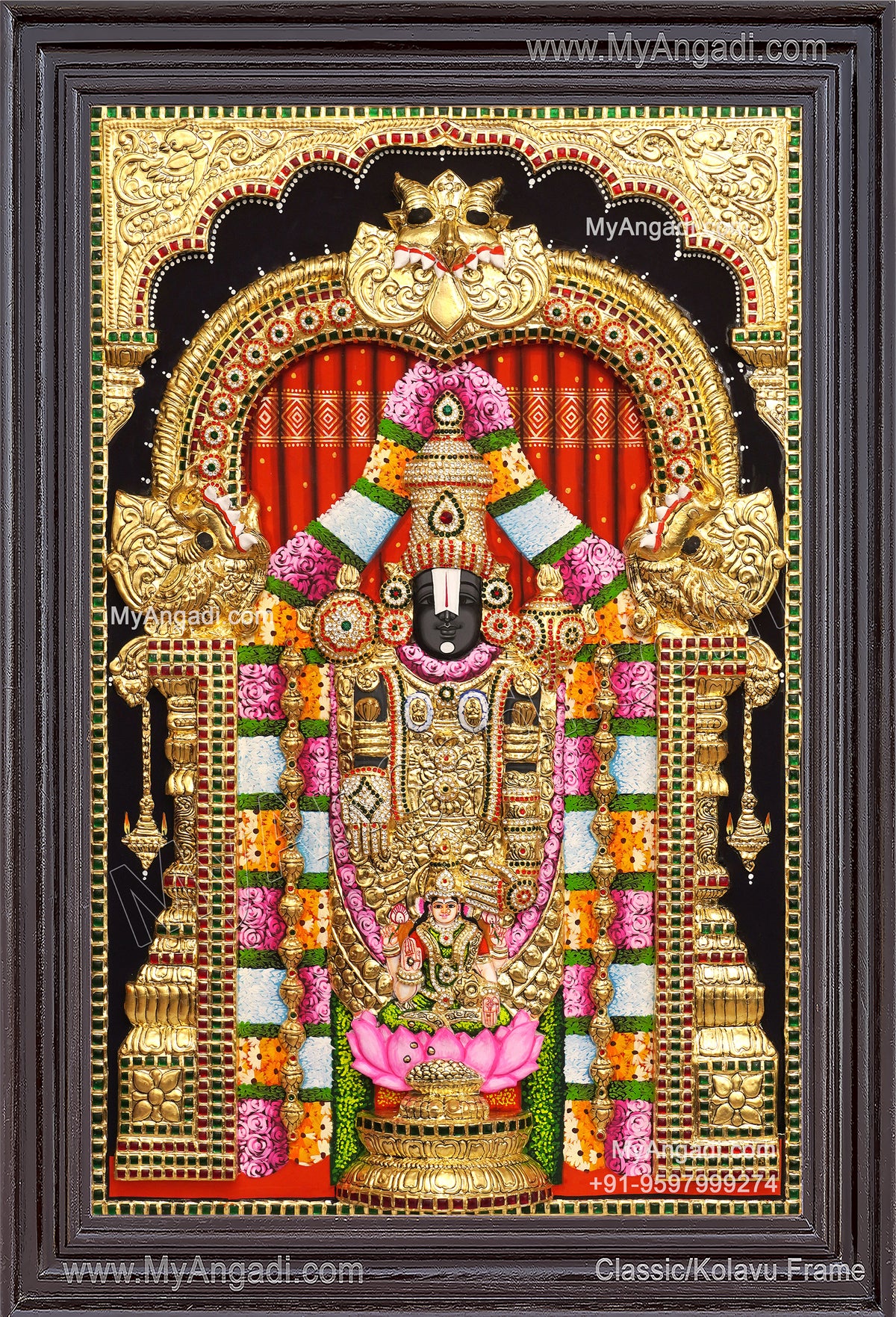3d Balaji Lakshmi Tanjore Painting