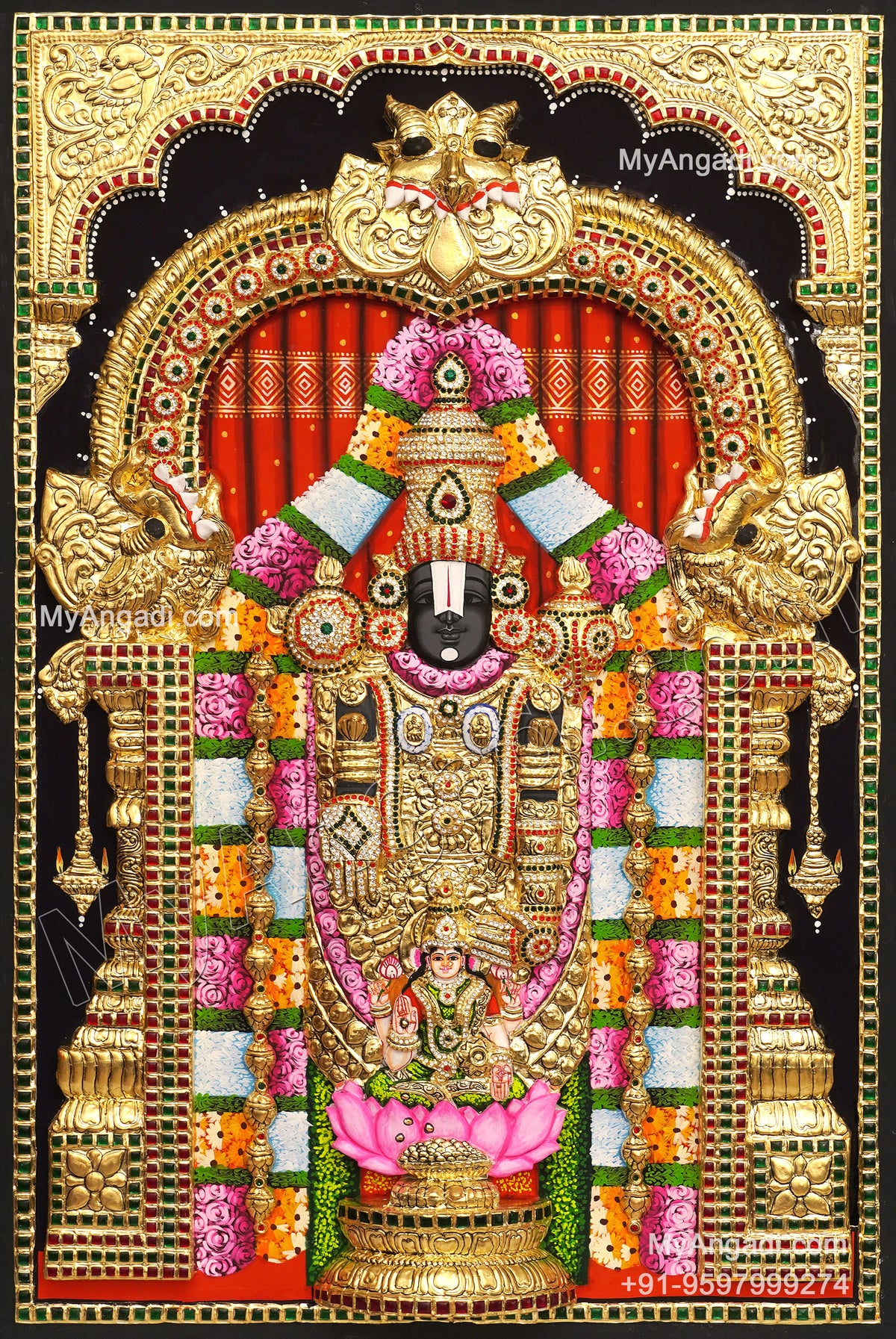 3d Balaji Lakshmi Tanjore Painting
