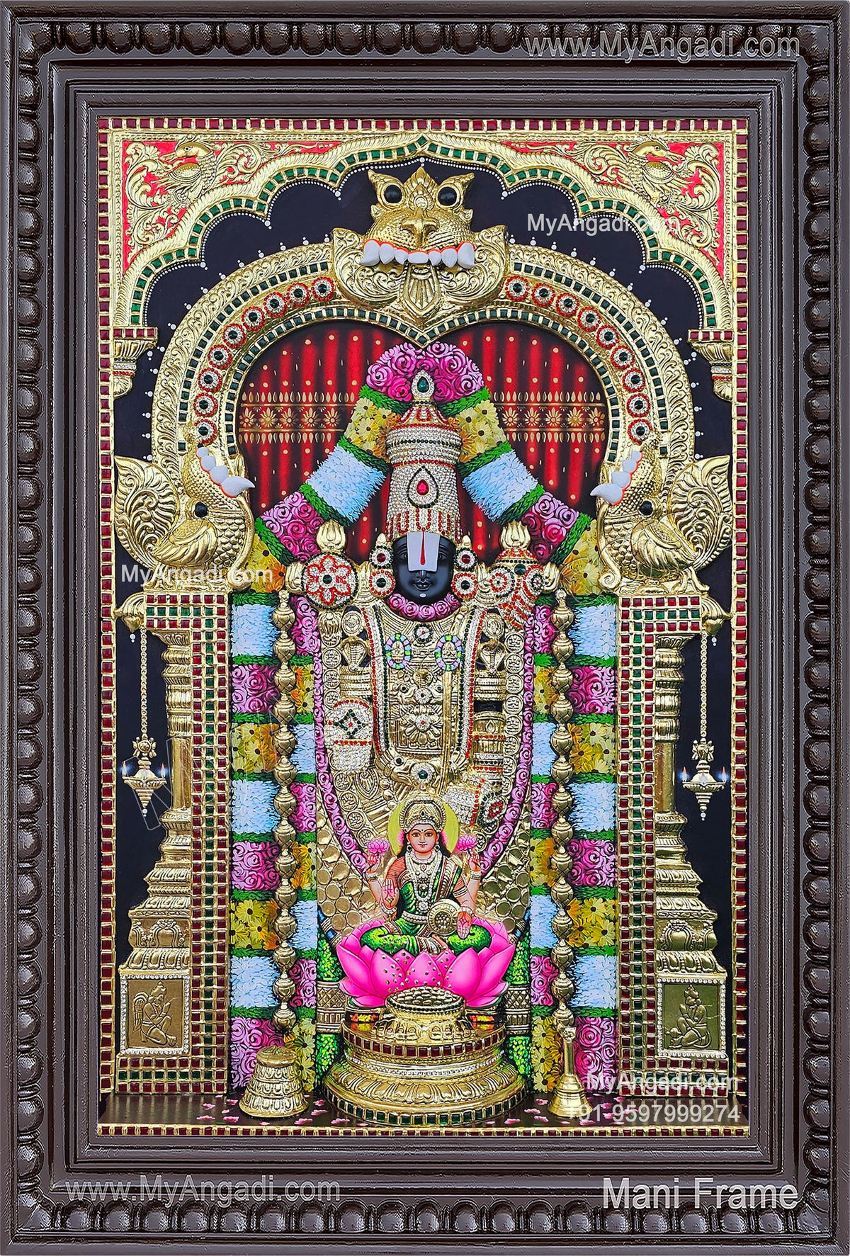 Embossed Balaji Lakshmi Tanjore Painting