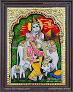 Cow Krishna Tanjore Painting