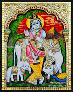 Cow Krishna Tanjore Painting