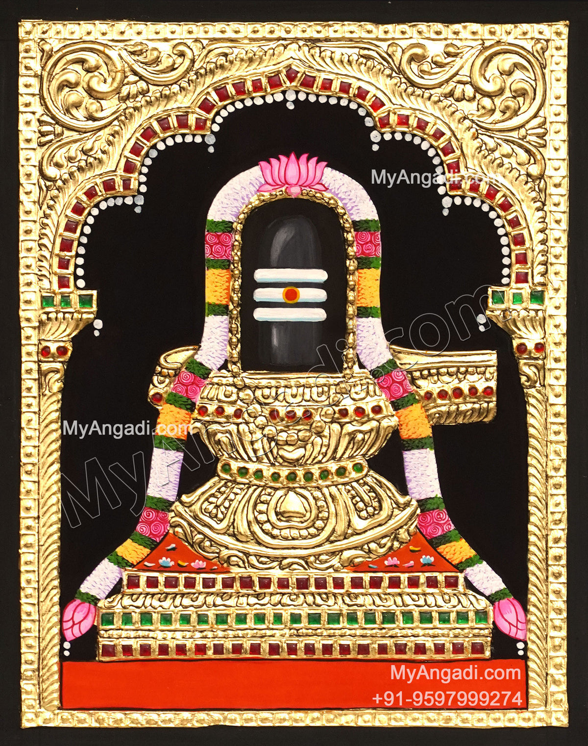 Shiva Lingam Tanjore Painting