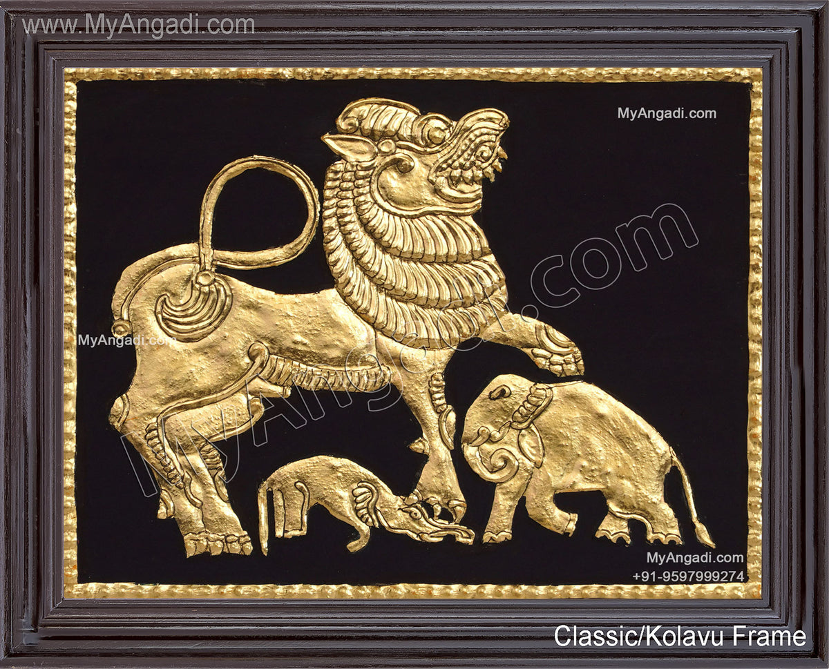 Simha Yazhi Tanjore Painting