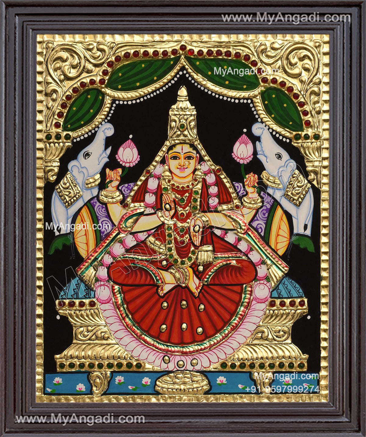 Gajalakshmi Tanjore Painting
