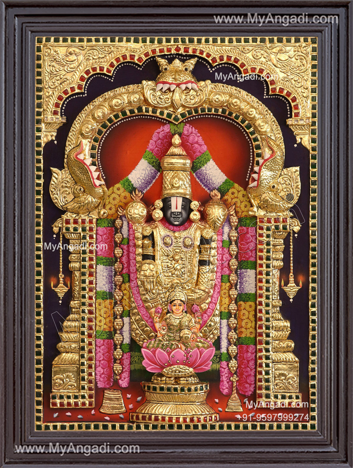 3d Balaji Lakshmi Tanjore Painting
