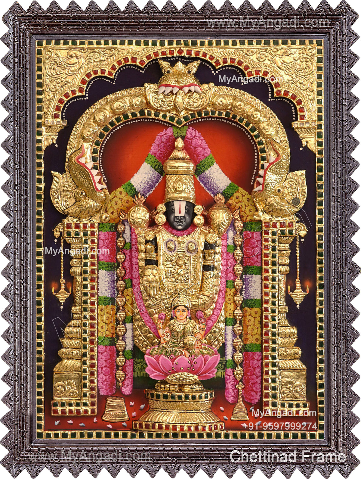 3d Balaji Lakshmi Tanjore Painting