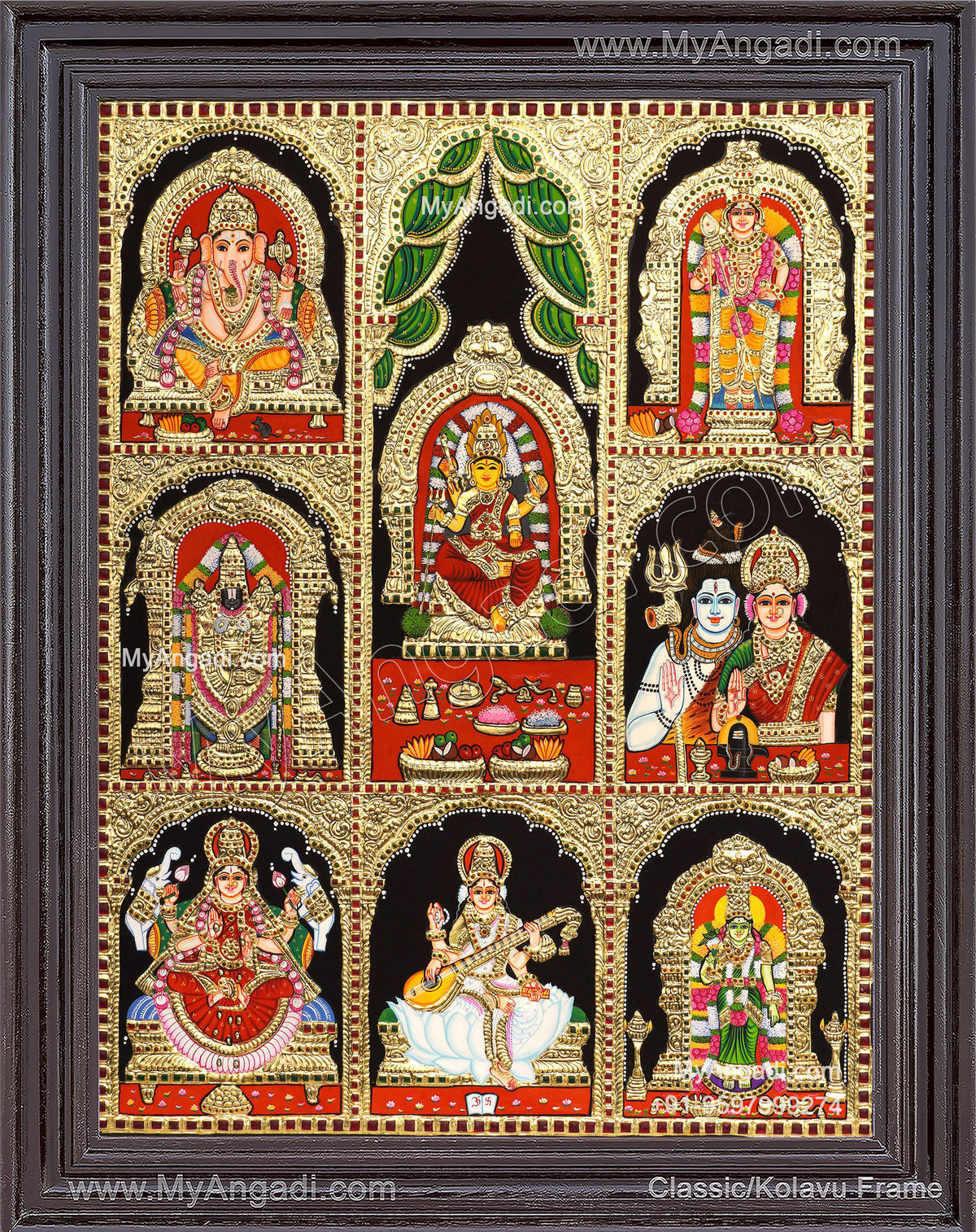 8 PanelTanjore Painting