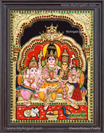 3D Shivan Family Tanjore Painting