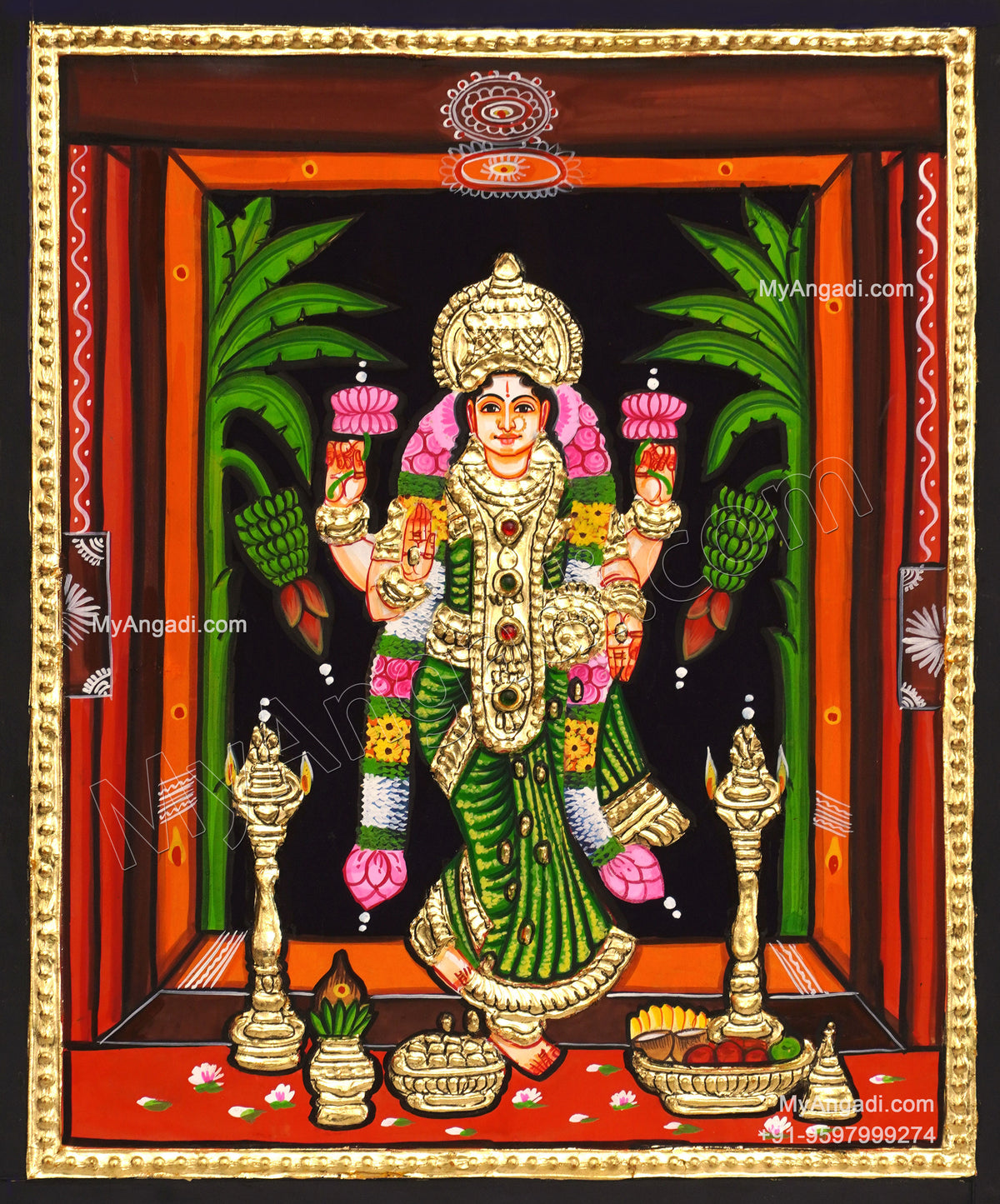 Grahalakshmi Tanjore Painting