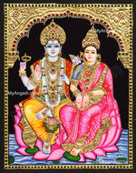 Vishnu Lakshmi Tanjore Painting