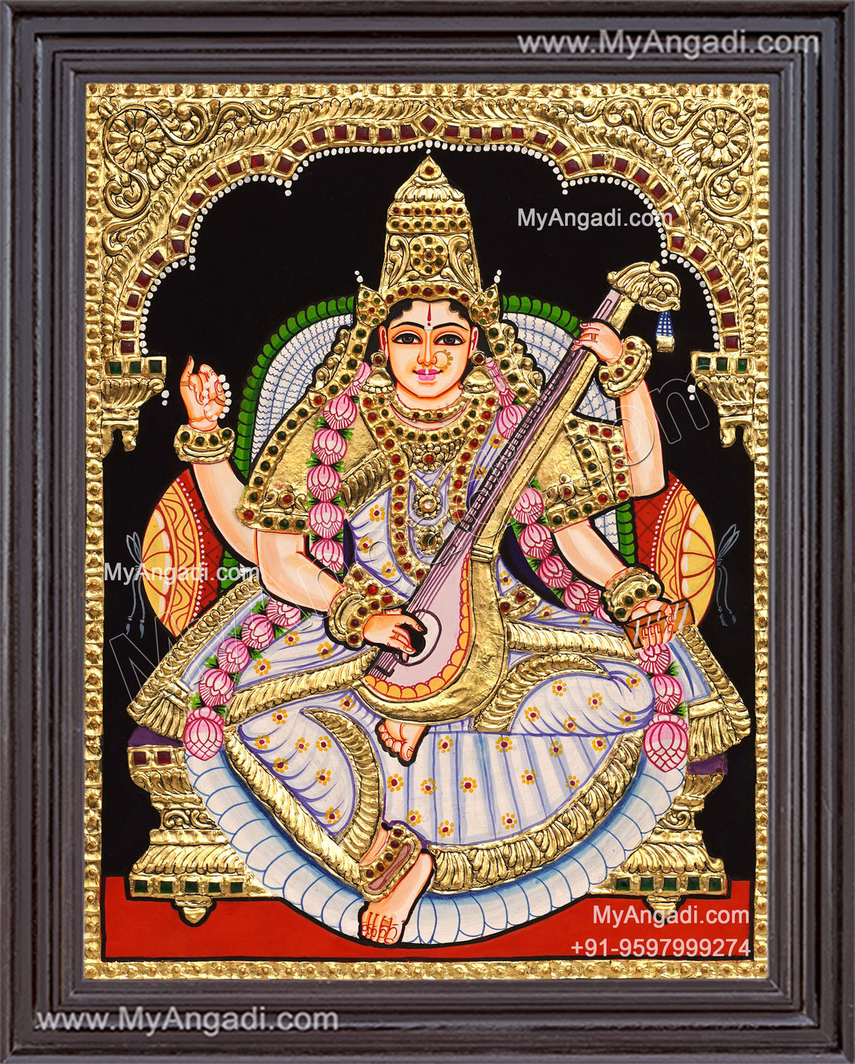 Saraswathi Tanjore Painting