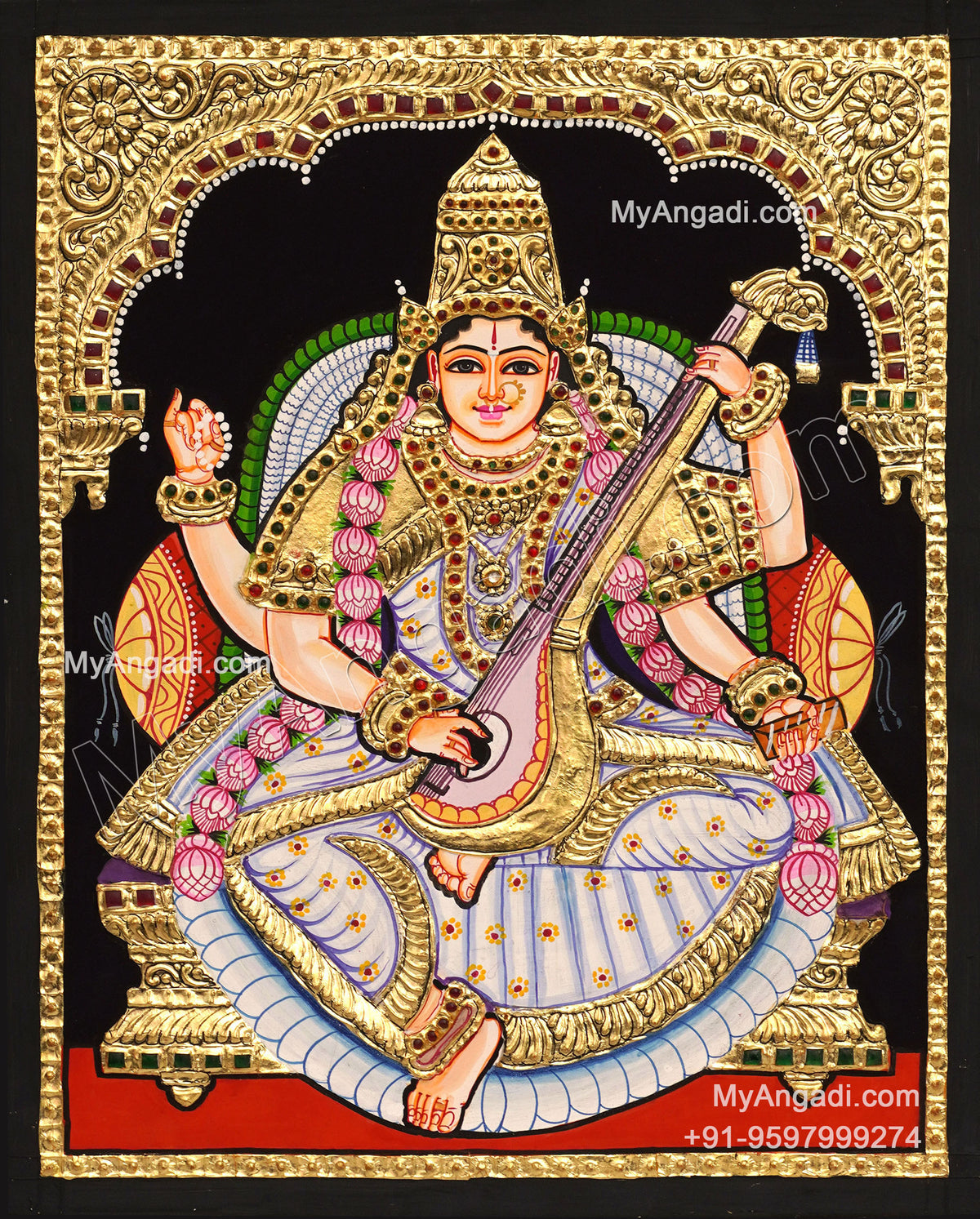 Saraswathi Tanjore Painting