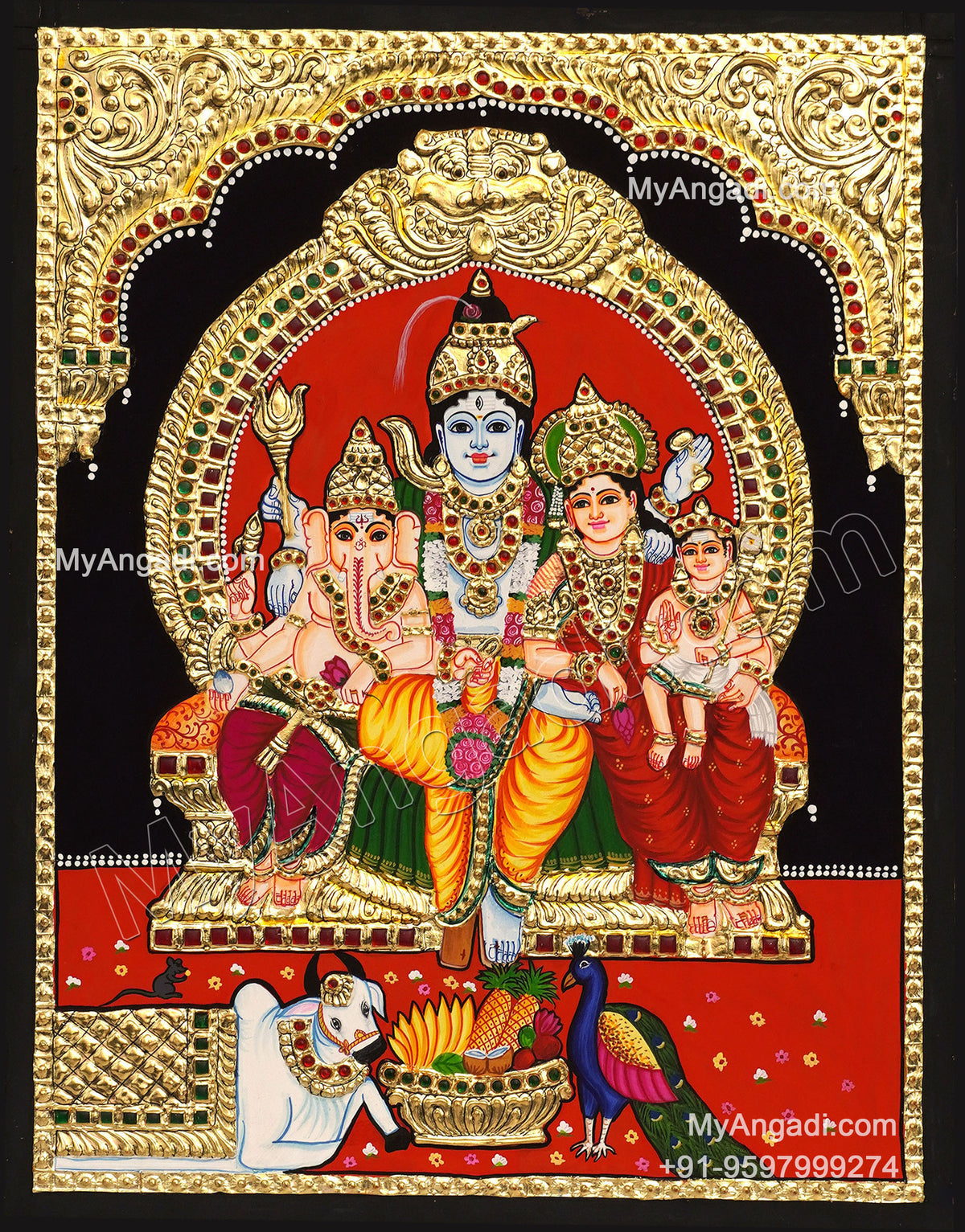 Shiva Family Tanjore Paintings