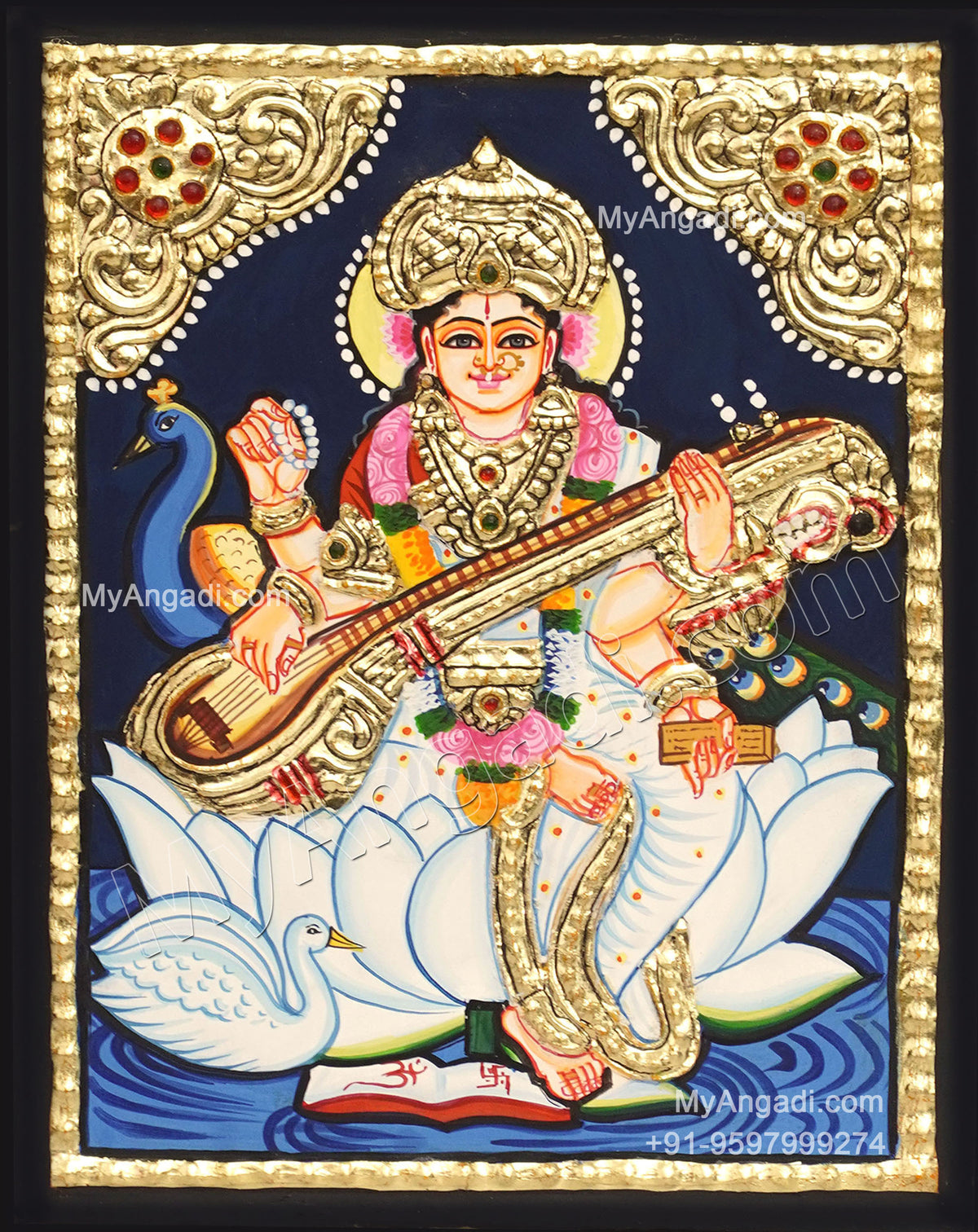 Saraswathi Tanjore Painting