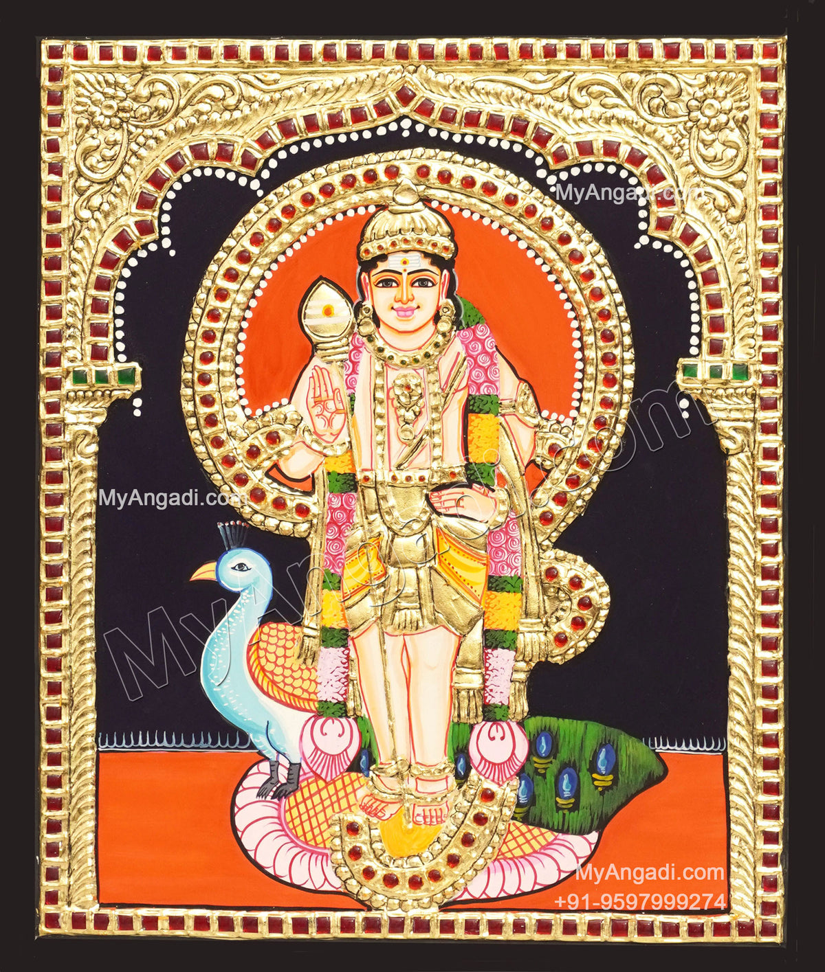 Mayil Murugan Tanjore Painting