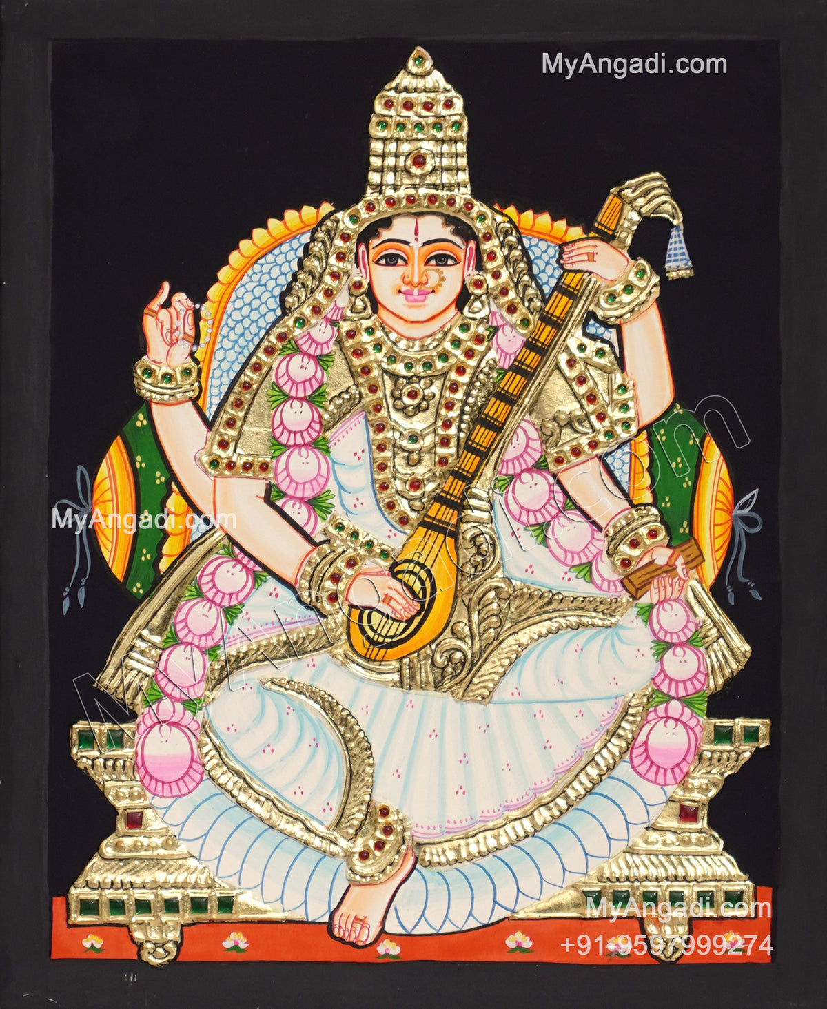 Saraswathi Tanjore Painting