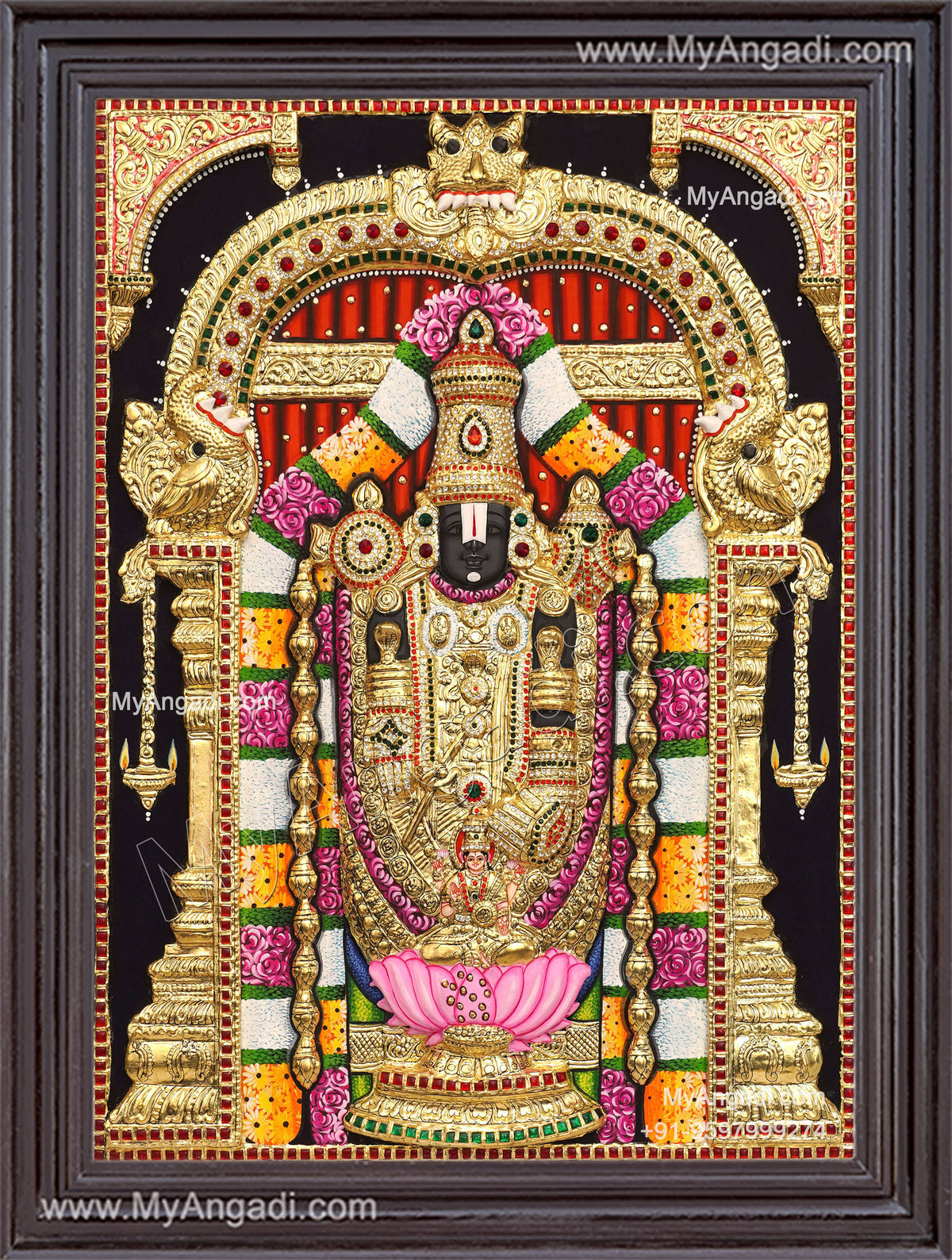 3D Balaji Lakshmi Tanjore Painting