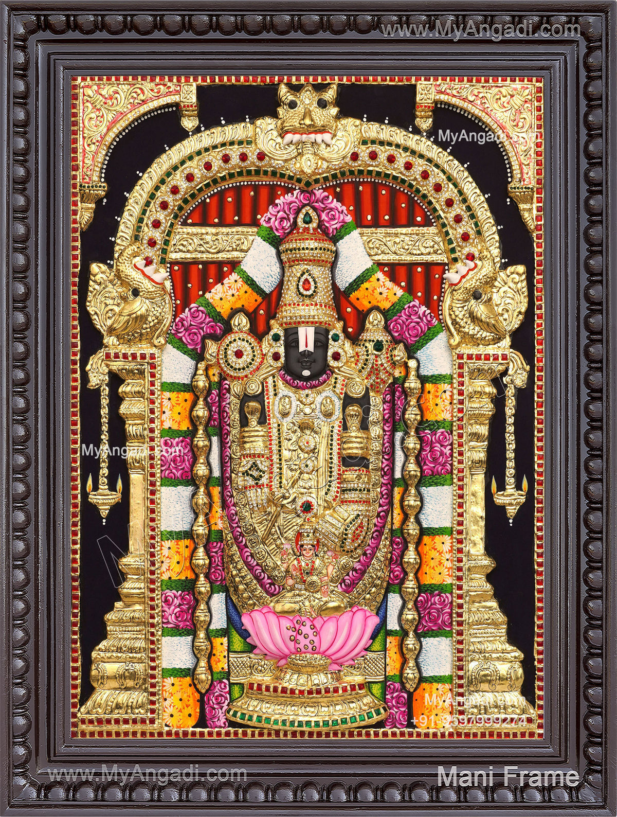 3D Balaji Lakshmi Tanjore Painting