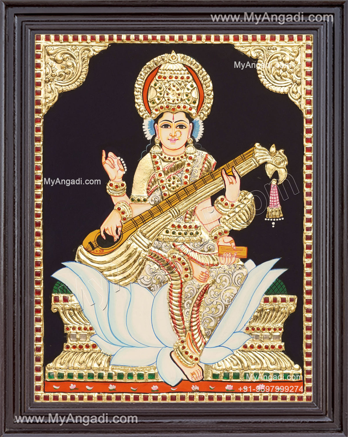 Saraswathi Tanjore Painting