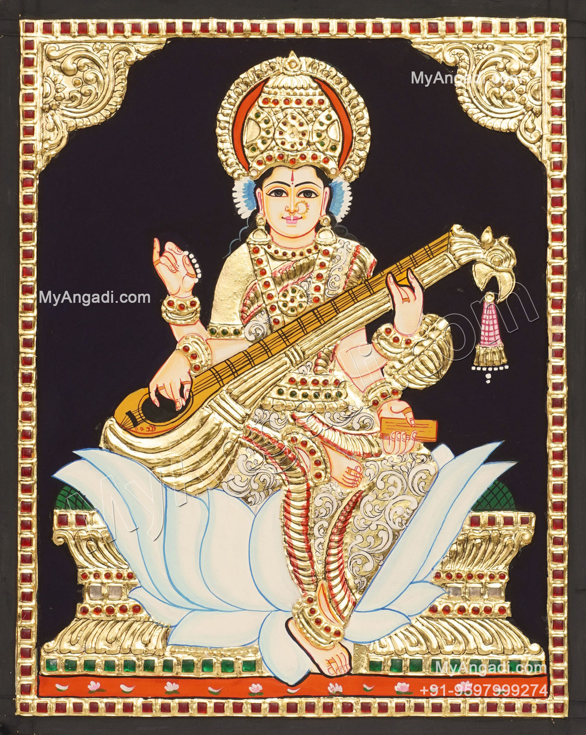 Saraswathi Tanjore Painting